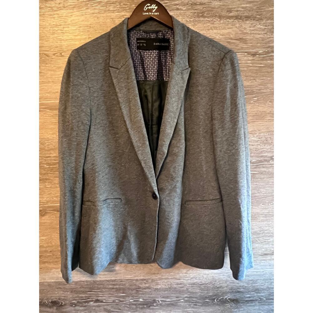 Zara Basic women blazer size XL gray career office comfy